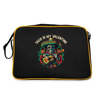 Taco est mon mangeur de tacos de la Saint-Valentin Nourriture mexicaine Foodi - Sac Retro - noir/or - Dos