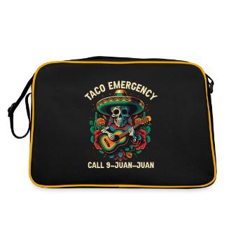 Taco Emergency Call 9 Juan Juan Mexican Food Taco - Retro Bag - black/gold - Back
