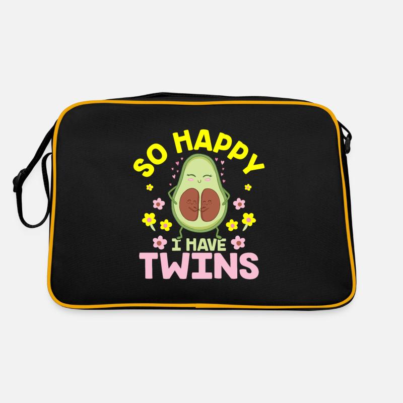 Zwillinge Schwangerschaft Avocado Muttertag Retro Tasche