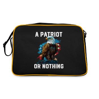 A Patriot or Nothing American Bald Eagle - Retro Tasche - Schwarz/Gold - Hinten