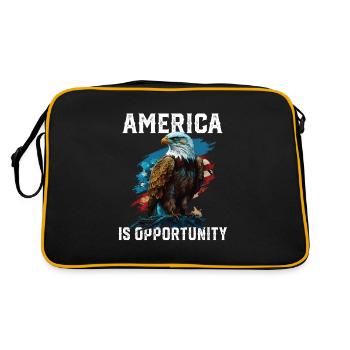 America Is Opportunity American Bald Eagle July 4 - Retro Bag - black/gold - Back