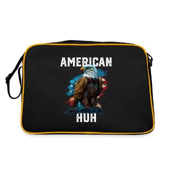 American Huh USA Flag Patriotic American Bald - Retro Bag - black/gold - Back