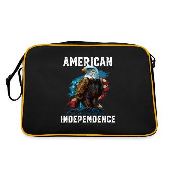 American Independence American Bald Eagle 4th of - Retro Tasche - Schwarz/Gold - Hinten