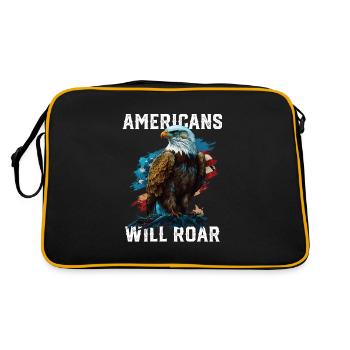 Americans Will Roar American Bald Eagle America - Retro Bag - black/gold - Back