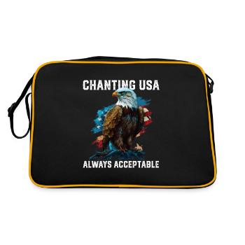 Chanting USA Always Acceptable 4th Of July - Retro Bag - black/gold - Back