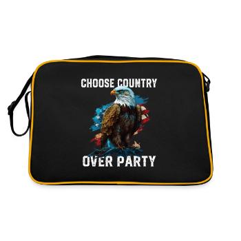 Choose Country Over Party Patriotic Patriotism - Retro Tasche - Schwarz/Gold - Hinten