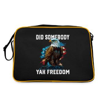 Did Somebody Yak Freedom Patriotic Patriotism - Retro Bag - black/gold - Back