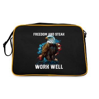 Freedom and Steak Work Well Griller Fourth of - Retro Tasche - Schwarz/Gold - Hinten