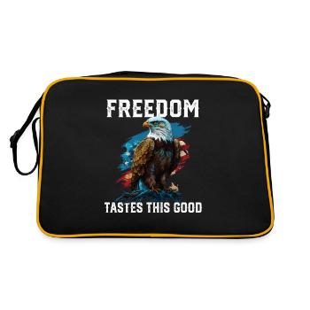 Freedom Tastes This Good Patriotic Patriotism - Retro Tasche - Schwarz/Gold - Hinten