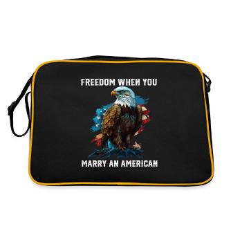 Freedom When You Marry An American Fourth Of July - Retro Bag - black/gold - Back