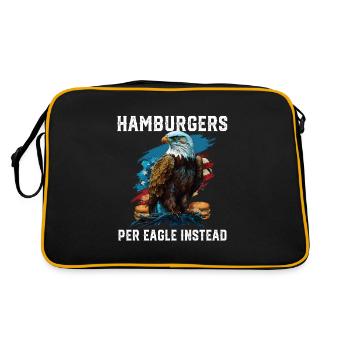 Hamburgers Per Eagle Instead Patriotic USA Flag - Retro Bag - black/gold - Back