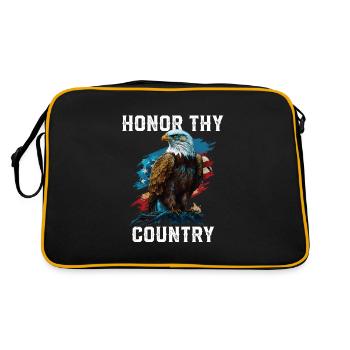 Honore ton pays Pygargue à tête blanche américain Amérique États-Unis - Sac Retro - noir/or - Dos