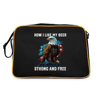 How I Like My Beer Strong And Free Alcoholic - Retro Bag - black/gold - Back