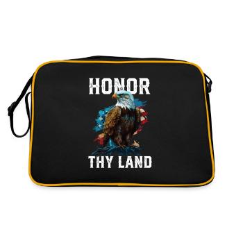 Honore ta terre Pygargue à tête blanche américain Amérique États-Unis - Sac Retro - noir/or - Dos