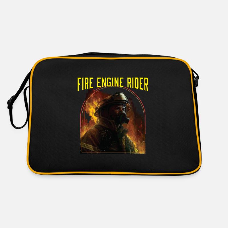 Fire Engine Rider Fire Rescue Firefighting Retro Tasche