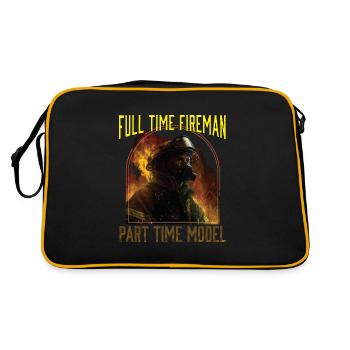 Pompier à temps plein Temps partiel Modèle drôle - Sac Retro - noir/or - Dos