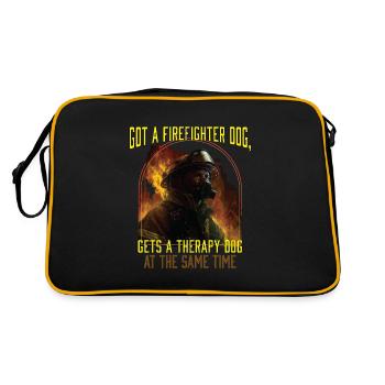 Un chien de pompier obtient un chien de thérapie au - Sac Retro - noir/or - Dos