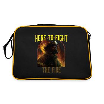 Ici pour combattre l’incendie Pompier Lutte contre l’incendie - Sac Retro - noir/or - Dos