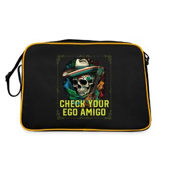 Check Your Ego Amigo Mexican Life Mexico Pride - Retro Bag - black/gold - Back