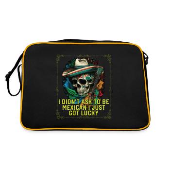 I Didn't Ask to Be Mexican I Just Got Lucky - Retro Tasche - Schwarz/Gold - Hinten