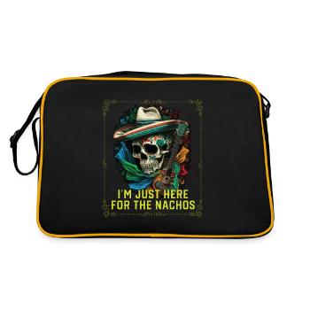 I'm Just Here For The Nachos Mexican Food Nacho - Retro Bag - black/gold - Back