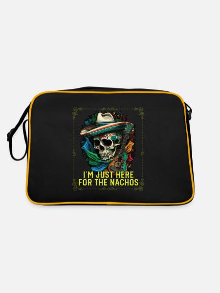 I'm Just Here For The Nachos Mexican Food Nacho - Retro Bag - black/gold - Back