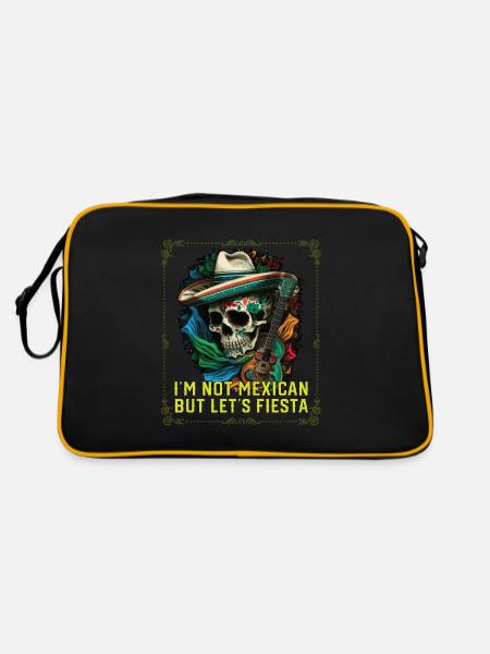 I'm Not Mexican But Lets Fiesta Mexico Pride - Retro Bag - black/gold - Back