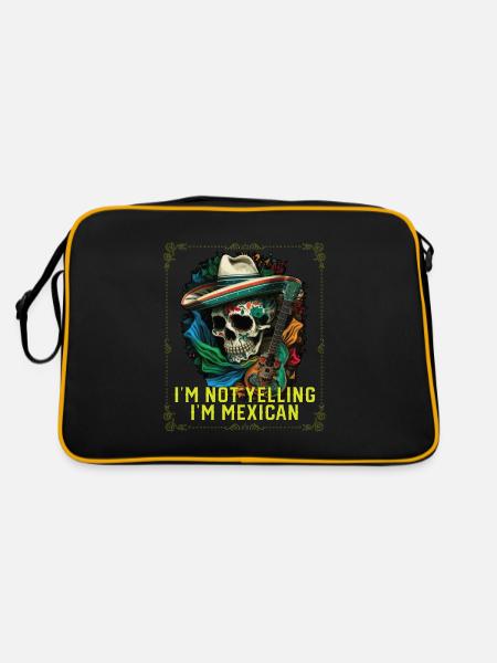 Je ne crie pas que je suis Mexican Life Mexico Pride - Sac Retro - noir/or - Dos