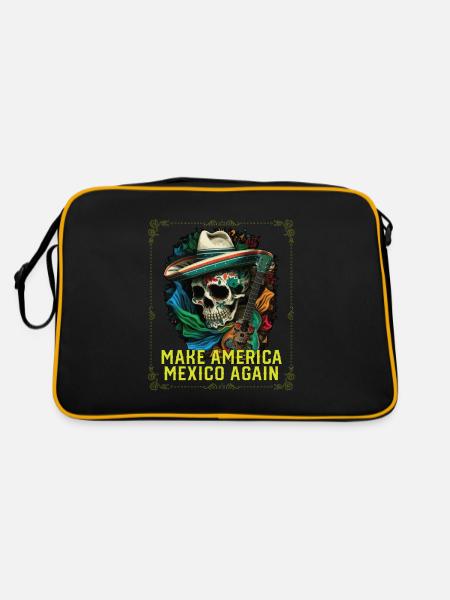 Make America Mexico Again America Mexico American - Retro Bag - black/gold - Back