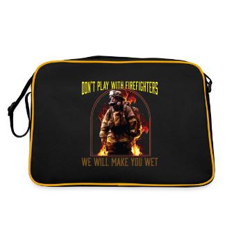 Ne jouez pas avec les pompiers, nous vous ferons mouiller - Sac Retro - noir/or - Dos