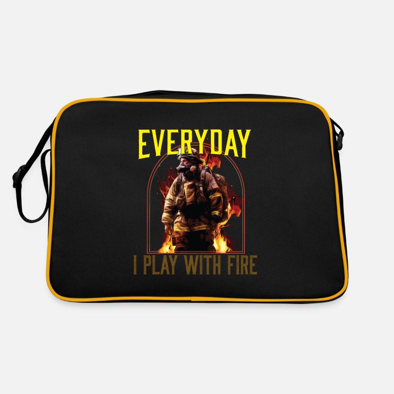 Everyday I Play With Fire Firefighting Fireman Retro Tasche