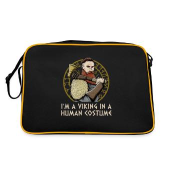 Odin en costume humain Drôle d’humour norvégien - Sac Retro - noir/or - Dos