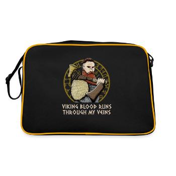Valhalla Blood Runs Through My Veins Norwegian - Retro Bag - black/gold - Back