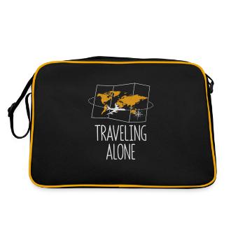 Traveling Alone Tourist Traveler Visitor - Retro Bag - black/gold - Back