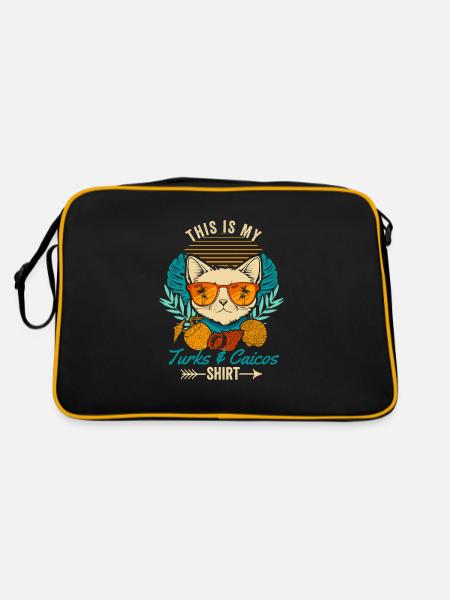 Ceci est mon Turks and Caicos Shirt Retro Cat - Sac Retro - noir/or - Dos