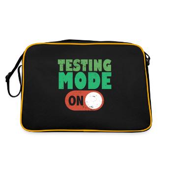 Testing Mode On Motivational Test Day Teacher - Retro Bag - black/gold - Back