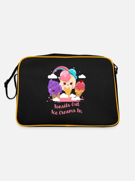 Tonsils Out Ice Cream In Tonsil Surgery - Retro Bag - black/gold - Back