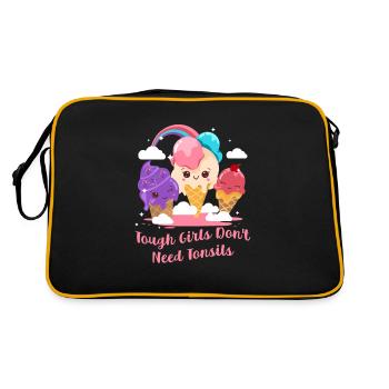 Les filles dures n’ont pas besoin d’amygdales drôles - Sac Retro - noir/or - Dos