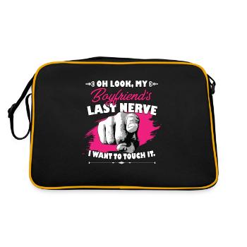 Look My Boyfriend's Last Nerve Funny Girlfriend - Retro Bag - black/gold - Back