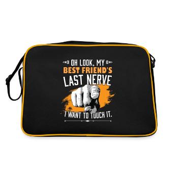 Look My Best Friend's Last Nerve Funny Bestie BFF - Retro Tasche - Schwarz/Gold - Hinten
