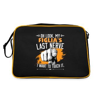 Look My Figlia's Last Nerve Funny Dad Mom - Retro Bag - black/gold - Back