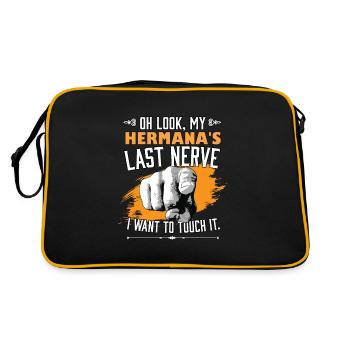 Regarde le dernier nerf de mon Hermana Frère Sœur Drôle - Sac Retro - noir/or - Dos