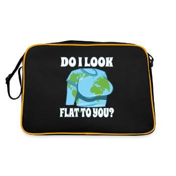 Funny Flat Earth Do I Look Like Flat To You - Retro Bag - black/gold - Back