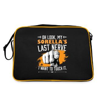 Look My Sorella Last Nerve Funny Siblings Brother - Sac Retro - noir/or - Dos