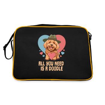 All You Need Is A Doodle Goldendoodle Dad Dog Mom - Retro Bag - black/gold - Back
