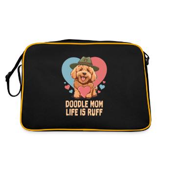 Doodle Maman Goldendoodle Chien Maman Doodle Mama - Sac Retro - noir/or - Dos