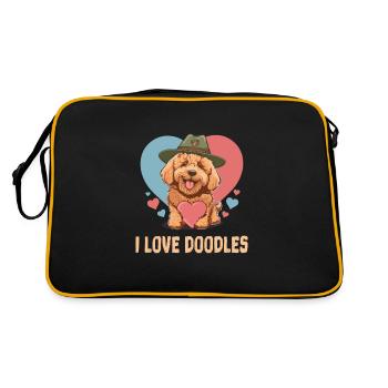 I Love Doodles Goldendoodle Dog Lover Doodle Mom - Retro Bag - black/gold - Back