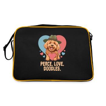 Peace Love Doodles Goldendoodle Dog Dad Doodle - Retro Bag - black/gold - Back