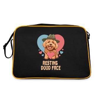 Resting Doodle Face Goldendoodle Dog Dad Doodle - Retro Bag - black/gold - Back