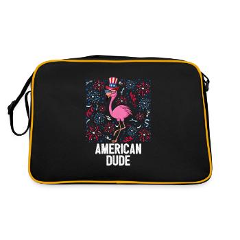 4 juillet American Dude Flamingo US Flag Pride - Sac Retro - noir/or - Dos